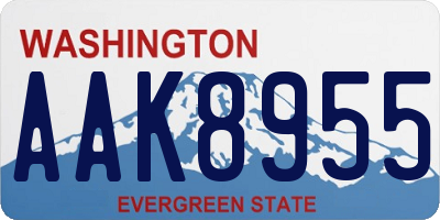 WA license plate AAK8955