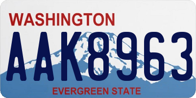 WA license plate AAK8963