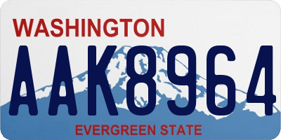 WA license plate AAK8964