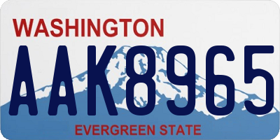 WA license plate AAK8965