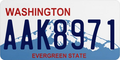 WA license plate AAK8971