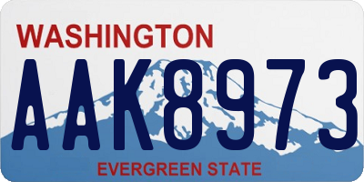 WA license plate AAK8973