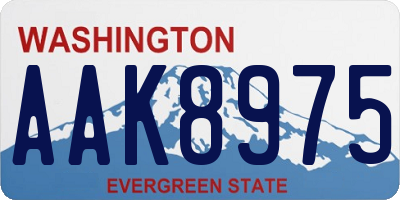 WA license plate AAK8975