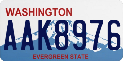 WA license plate AAK8976