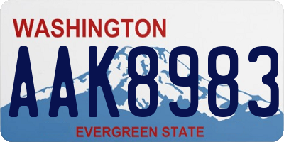WA license plate AAK8983