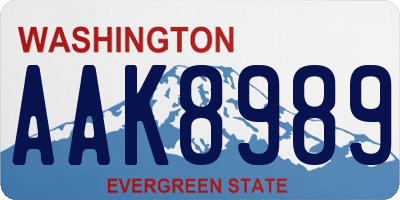 WA license plate AAK8989