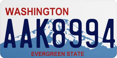 WA license plate AAK8994