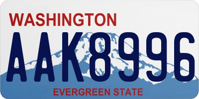 WA license plate AAK8996