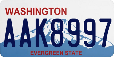 WA license plate AAK8997