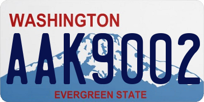 WA license plate AAK9002