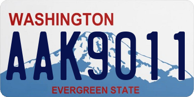 WA license plate AAK9011