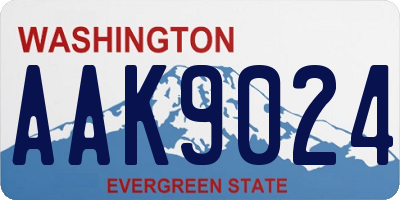 WA license plate AAK9024