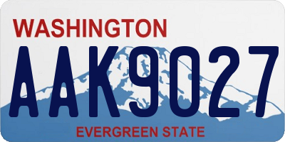 WA license plate AAK9027
