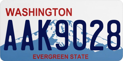 WA license plate AAK9028