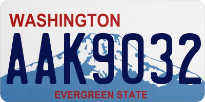 WA license plate AAK9032