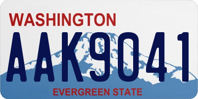 WA license plate AAK9041