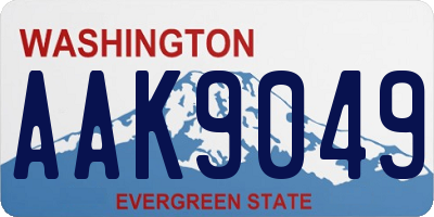 WA license plate AAK9049