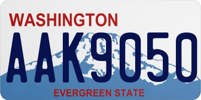 WA license plate AAK9050