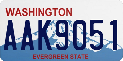 WA license plate AAK9051