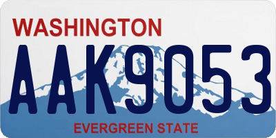 WA license plate AAK9053