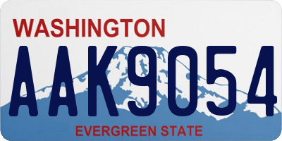 WA license plate AAK9054
