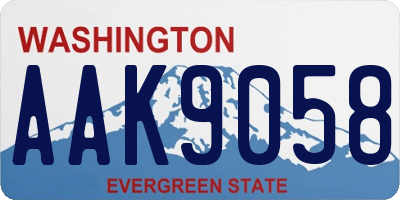 WA license plate AAK9058