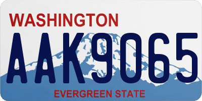 WA license plate AAK9065