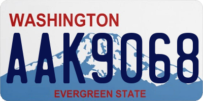 WA license plate AAK9068