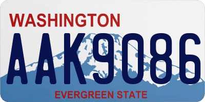 WA license plate AAK9086