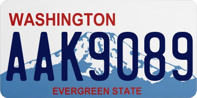 WA license plate AAK9089