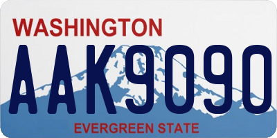 WA license plate AAK9090