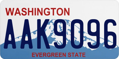 WA license plate AAK9096