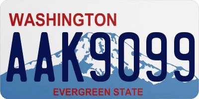 WA license plate AAK9099