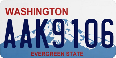 WA license plate AAK9106