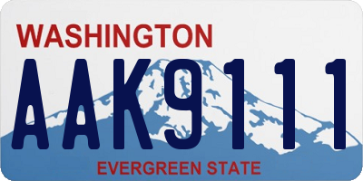 WA license plate AAK9111