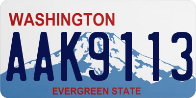 WA license plate AAK9113