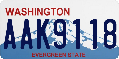 WA license plate AAK9118