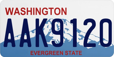 WA license plate AAK9120