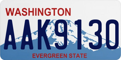 WA license plate AAK9130