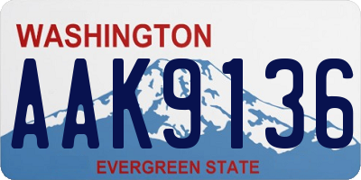 WA license plate AAK9136