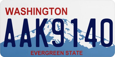 WA license plate AAK9140