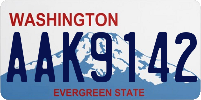 WA license plate AAK9142