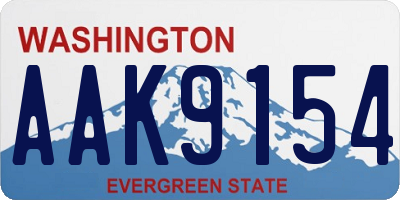 WA license plate AAK9154