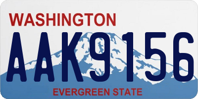 WA license plate AAK9156