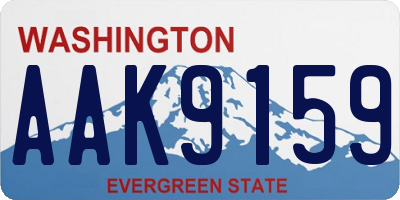 WA license plate AAK9159