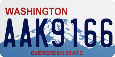 WA license plate AAK9166