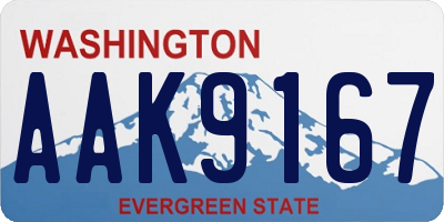 WA license plate AAK9167