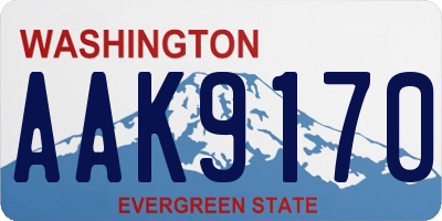 WA license plate AAK9170