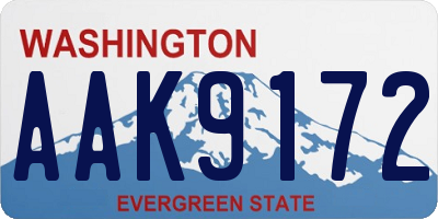 WA license plate AAK9172
