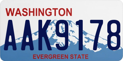 WA license plate AAK9178